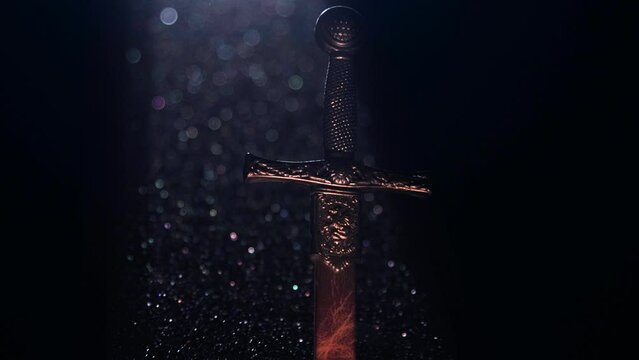 King Arthur's sword in a ray of light