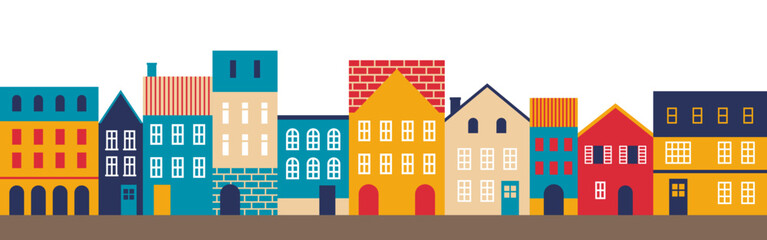 背景素材_ヨーロッパ風のかわいい町並み