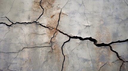 Fototapeta premium Cracks on a concrete wall. Grunge wall of an old building
