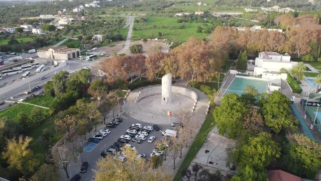 Duarte Pacheco Monument Aerial in Loul&eacute;, Portugal