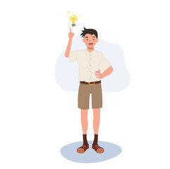 Thai Student in Uniform Sparking Education Innovation with Fresh Ideas. Thai Student in Uniform with New Idea
