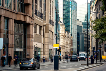 Busy Street View at London City, U.K. - 694699043