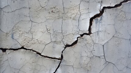 Cracks on a concrete wall. Grunge wall of an old building