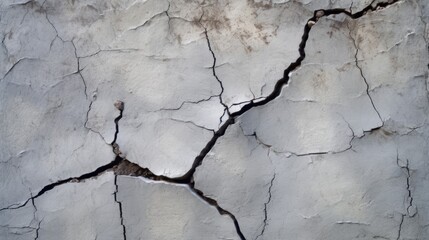 Cracks on a concrete wall. Grunge wall of an old building