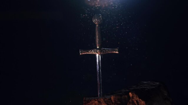 King Arthur's sword in a ray of light