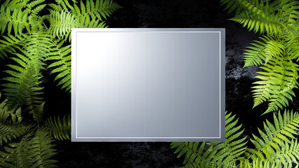 frame with fern leaves.