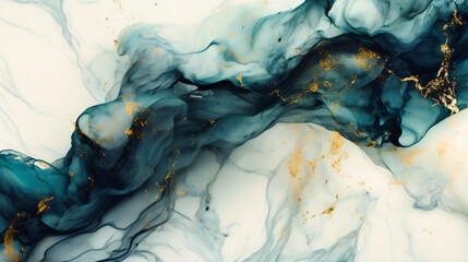Abstract Marble Waves Interlaced with Gold Flecks Capturing Natures Ephemeral Beauty