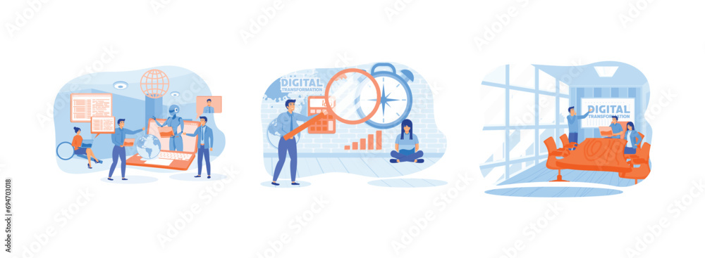 Poster iot, digital transformation, ai technology, automation and cloud computing, data analysis and digiti