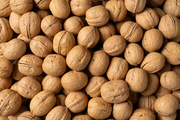 closeup of ripe walnuts texture background. 