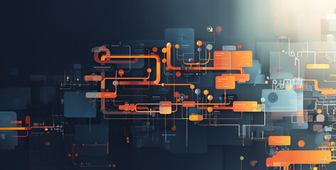 abstract technology background with numbers, tablet pc with network, social network concept, illustration of a design, a visual for a user flow digital board