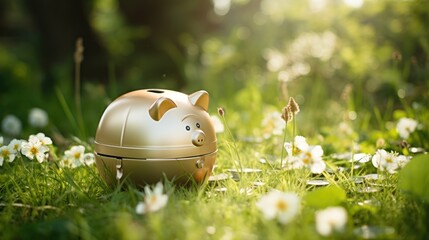  Piggy bank gold color ,money safe 