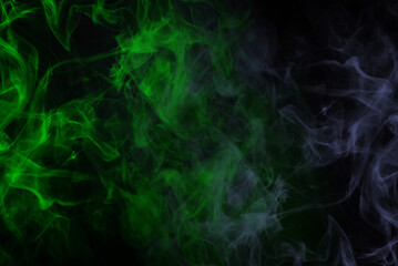 Green steam on a black background.
