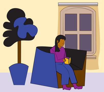 Person reading in a comfy chair