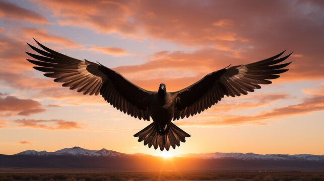 eagle at sunset HD 8K wallpaper Stock Photographic Image 