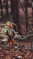 Forstarbeiter im Laubwald