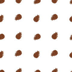 Pattern of a cone on a transparent background. Forest pattern. Illustration for fabric, napkins.