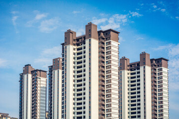 Beautiful modern high-rise residential building © evening_tao