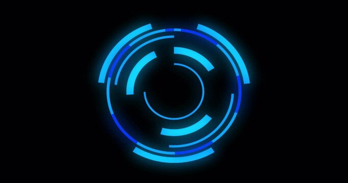 Loading data HUD circle interfaces in 4K alpha channel. Sci-fi circle HUD interfaces with blue colors. 