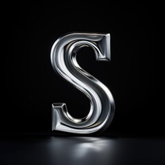 Metallic s letter pattern ornaments 3d like ai generated - obrazy, fototapety, plakaty