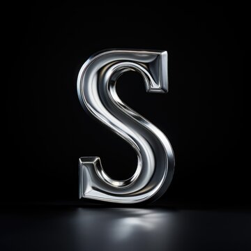 Metallic s letter pattern ornaments 3d like ai generated