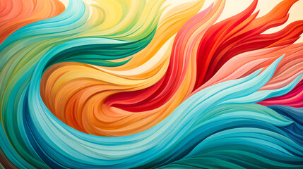 Abstract Swirls of Colorful Harmony in Motion, a Vivid Display of Artistic Fluidity