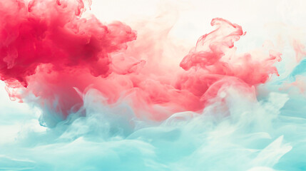 Ethereal Dance of Pink and Blue Smoke, a Delicate Waltz in the Whispers of Air