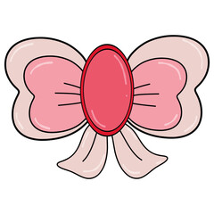valentine clipart pink hair bow hearts