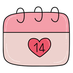 valentine clipart pink calendar hearts