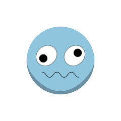 Headache. Cartoon emoji. Flat vector