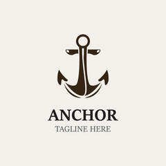 Anchor logo vector illustration vintage aquatic or nautical Marine sign