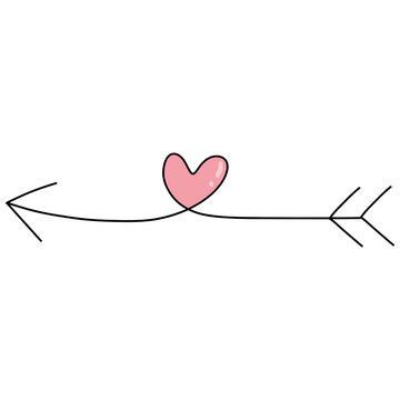 valentine clipart pink arrow hearts