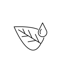 leaf with drop icon, vector best line icon.