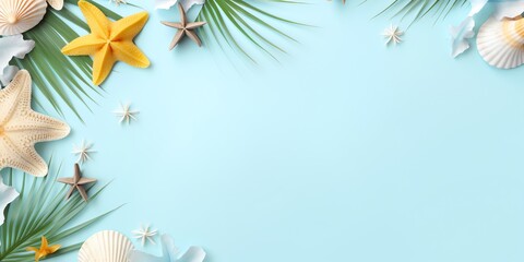 Travel and summer holiday background with copy space.