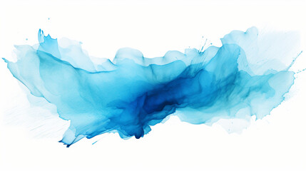 Tranquil Blue Hues: Isolated Watercolor Paint Brush Strokes on Transparent Background