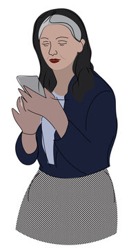 Woman looking at her phone
