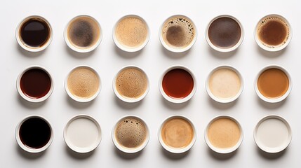 Obraz na płótnie Canvas cups of different coffee,Set with different coffee drinks
