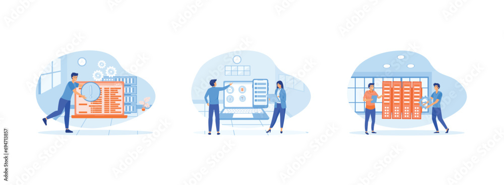 Poster management information system, document management soft abstract concept, people idea of information