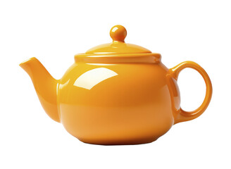 Obraz premium Yellow teapot on transparent background PNG
