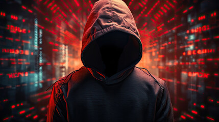 Unidentified Hacker in dark background