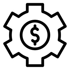 gear with dollar sign icon 