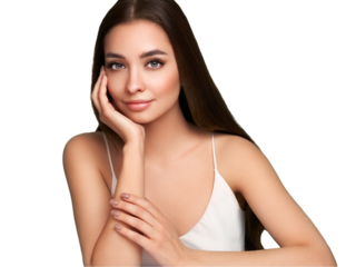 Portrait beautiful young woman with clean fresh skin. Model with healthy skin, close up portrait. Cosmetology, beauty and spa