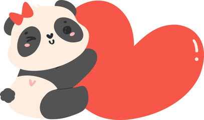 Cute Baby Panda Valentine