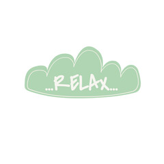 Light blue sticker design with the words 