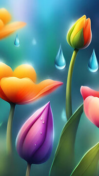 Background with tulips wallpapers for I pad, Notebook cover, I phone, tab mobile high quality images.