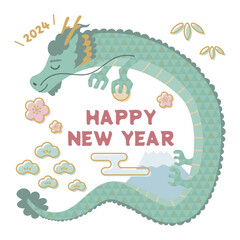 ポップな干支　辰年用イラスト（文字あり）