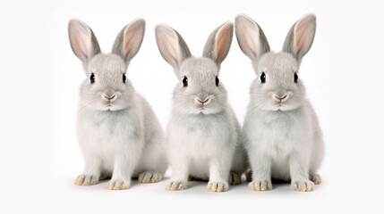 white rabbit on white background HD 8K wallpaper Stock Photographic Image 