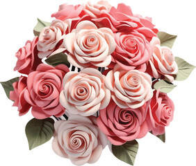 Bouquet of roses on a white background