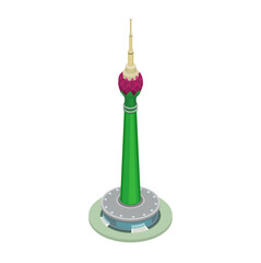 Lotus Tower Sri lanka Landmark Building isometric illustration Vector