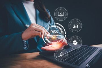 Business risk management concept. Risk reduction, risk assessment, plan finance, investment,