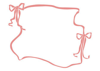 手書きのリボンフレーム、装飾枠